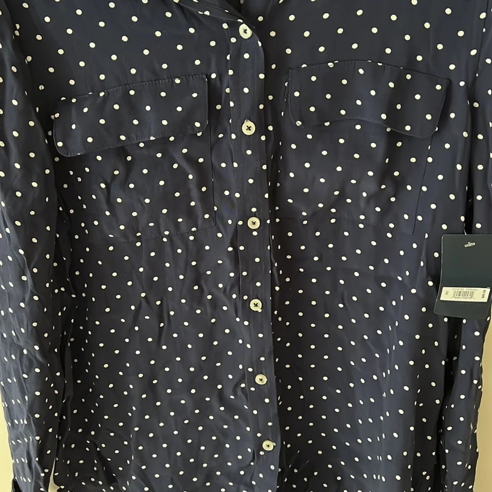 Lucky Brand Blue Polka Dot Button-Up Shirt NWT - Picture 4 of 4